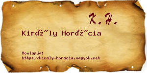 Király Horácia névjegykártya